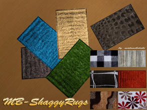 Sims 3 — MB-ShaggyRugs by matomibotaki — MB-ShaggyRugs, new 2x1 rug mesh, one is recolorable and 6 with different overlay