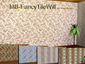 Sims 3 — MB-FancyTileWill by matomibotaki — MB-FancyTileWill, 2 design tile walls, one with rough stone texture and 2