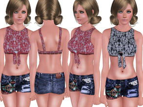 Sims 3 — Dream Collection 4 by ShakeProductions — 4= Laced top (with 2 masks on top- lace can be recolorable) with