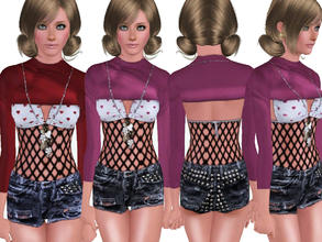 Sims 3 — Dream Collection 1 by ShakeProductions — 1= necklaced top(printed hearts can be recolorable) with bra with