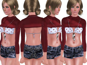Sims 3 — Dream Collection 2 by ShakeProductions — 2= Same outfit with 1 but without diagonal lines on waist (3 masks)