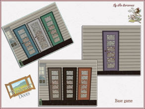 Sims 2 — Windowed Doors Base Game by thesorceress — A set of Doors with fake windows. The windows are just a recolor, but