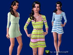 Sims 3 — Jersey Dress - Aurora by enchanting58 — by enchanting58 - Please. DO NOT re-uploaded - 3 recolorable channels! I