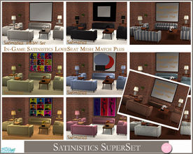 Sims 2 — Satinistics Super Set by DOT — Satinistics Super Set. Satinistics, Sofa, Chair, Chair with pillow, LoveSeat with