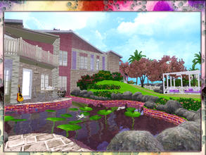 Sims 3 — V | 013 by vidia — This house has 2 bedroom, 2 bathroom, livingroom and kitchen, pool, balcony, pergola and big