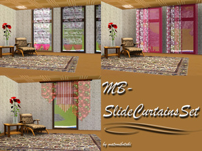 Sims 3 — MB-SlideCurtainsSet by matomibotaki — MB-SlideCurtainsSet, a set of 3 different sliding curtains in modern