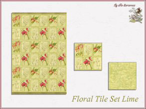 Sims 2 — Floral Tiles Set Lime by thesorceress — Bathroom tiles with a lovely decor and comming in 3 different colors.