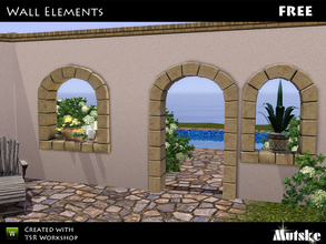 Sims 3 — Wall Elements by Mutske — This set has several Wall Elements. The Arches and open Niches you can use it for a