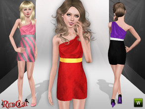 Sims 3 — Teen* Prom Dress by RedCat — 3 Recolorable Palette. 3 Styles. Game Mesh. ~RedCat