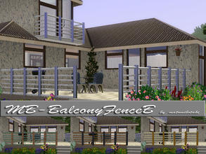 Sims 3 — MB-BalconyFenceB by matomibotaki — MB-BalconyFenceB, new fence mesh with 2 recolorable areas, by matomibotaki.