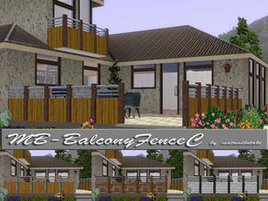 Sims 3 — MB-BalconyFenceC by matomibotaki — MB-BalconyFenceC, new fence mesh with 3 recolorable areas, by matomibotaki.