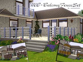 Sims 3 — MB-BalconyFenceSet by matomibotaki — A fence set with 3 individual new meshes, all recolorable, to give your