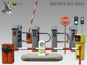 Sims 3 — Ticket and Traffic Barriers (plus decor) by Cyclonesue — Traffic and ticket barriers with associated decor