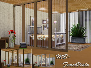 Sims 3 — MB-FenceVista by matomibotaki — MB-FenceVista, new fence mesh, wall high with glass-ribs and frame, frame is