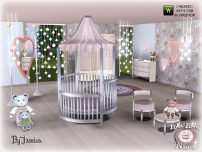 Sims 3 — Lola Love Nursery  by jomsims — in this set .14 items.1 crib very effect metal.1 deco transparent for crib.1
