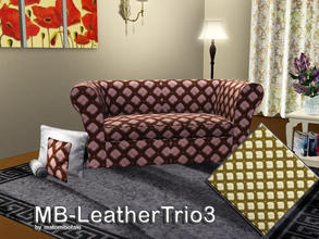 Sims 3 — MB-LeatherTrio3 by matomibotaki — Back-stitched leather pattern with 2 recolorable areas, to find under