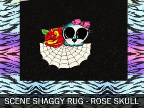 Sims 2 — Scene Shaggy Rug- Rose Skull by staceylynmay2 — Spider web with a red rose and a cute skull. 