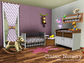 Sims 3 —  Classic Nursery by Angela — Classic Nursery redone for Sims3. Set contains: 1tile Curtain, Animated Crib,