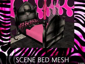 Sims 2 — Scene Bed Mesh by staceylynmay2 — This is the mesh.black and grey textured bed frame. 