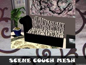 Sims 2 — Scene Couch - Mesh by staceylynmay2 — Black and white zebra print couch Mesh. 
