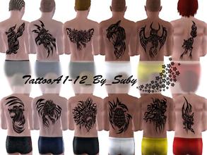 Sims 3 — TattooA by mao45872 — This is a set of monochrome tattoo set,Contains 12 tattoos pattern,I hope you will like