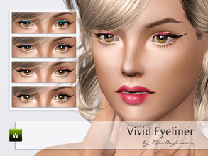 Sims 3 — Vivid Eyeliner by MissDaydreams — Tri-colour, long and thin eyeliner for your Sims! Hope you like it... :)