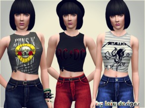 Sims 3 —  ~Tied up Rocker tank~ by Icia23 — New Tank for your girls!!! Inspired on old school rock bands, you can find