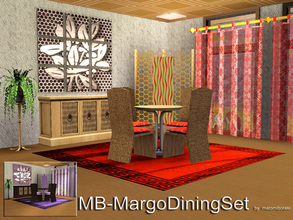 Sims 3 — MB-MargoDiningSet by matomibotaki — New dining set with 8 new meshes, all recolorable,by matomibotaki.