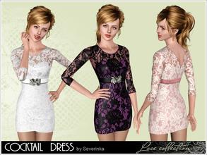 Sims 3 — Lace cocktail dress by Severinka_ — Created by Severinka Short cocktail lace dress for women from &quot;Lace