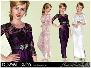 Sims 3 — Lace formal dress by Severinka_ — Created by Severinka Long formal lace dress for women from 'Lace Collection'.