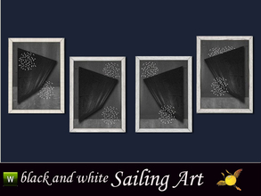 Sims 3 — evi Black and White Sailing Art by evi — Silky Black and White modern paintings which can be used as a theme on