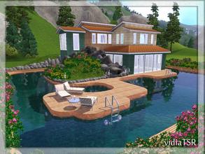 Sims 3 — V |020 by vidia — This house has 2 bedroom, 2 bathroom, living room and kitchen, big swimming pool and flowering