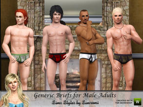 Sims 3 — Generic Briefs for Young Adult/Adult Males by simromi — No designer labels here. Just your basic generic briefs