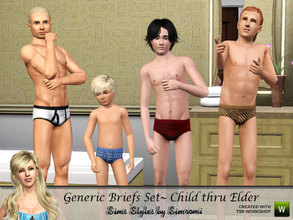 Sims 3 — Generic Brief Set for Males~ Child thru Elder by simromi — No designer labels here. Just your basic generic