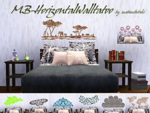 Sims 3 — MB-HorizontalWalltatoo by matomibotaki — MB-HorizontalWalltatoo. 3x1 large horizontal wall-tatoo with smaller