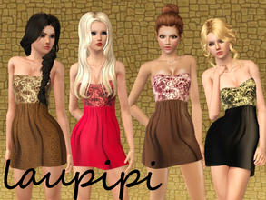 Sims 3 — Ivy Dress by laupipi2 — New recolorable dress with three recolorable channels