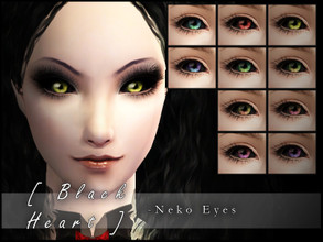 Sims 2 — [ Black Heart ] - Neko Eyes by Screaming_Mustard — Hello there, here are some new Neko style eyes for your Neko