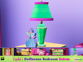 Sims 3 — Laylah's Dollhouse Table Lamp by Cashcraft — A ceramic base table lamp with a vintage fabric shade. Created for