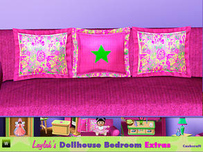 Sims 3 — Laylah's Dollhouse Loveseat Pillows by Cashcraft — Soft polyester-filled, decorative pillows for the dollhouse