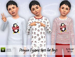 Sims 3 — Penguin Pyjama Tops for Boys by minicart — These cute, warm and snuggly Penguin pyjama tops are just right for