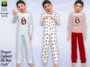 Sims 3 — Penguin Pyjamas for Boys by minicart — These cute, warm and snuggly Penguin pyjamas are just right for little