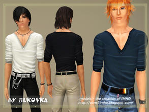 Sims 3 — Top male Samba by bukovka — "Hot guys" will love this top. Deep cut, soft folds nicely surround the