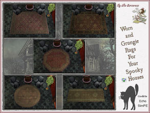 Sims 2 — Rugs for Spooky Houses by thesorceress — Worn and grimy rugs for your Spooky Houses ;) The