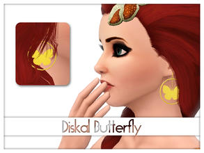 Sims 3 — Diskal Butterfly Earrings by Kiolometro — Beautiful earrings made of metal. Earrings in shape of a butterfly.