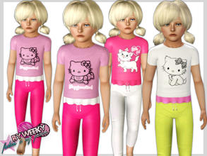 Sims 3 — Pajama party by Weeky — Cute pyjama for girls - 3 designs - 4 recolor palettes -(children age) 