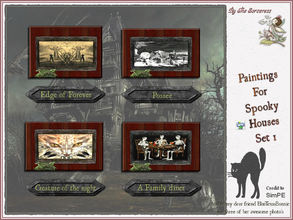 Sims 2 — Paintings for Spooky Houses SET 1 by thesorceress — Here is the first set of 8 paintings in total. Creepy