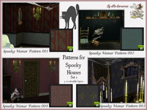 Sims 3 — Patterns for Spooky Houses Set 1 by thesorceress — A set of recolorable patterns with a grungy layer for your