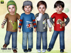 Sims 3 — Toddler Boy Set ~ 01 by lillka — This set includes: Toddler Boy Sweater Everyday/Formal 4 styles/recolorable