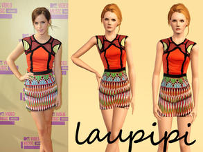 Sims 3 — Emma Watson Dress by laupipi2 — New not recolorable dress. Credit to: Simstaplease 