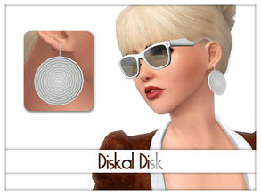 Sims 3 — Diskal Disk earrings by Kiolometro — Beautiful earrings made of metal. Earrings in shape of a disk.